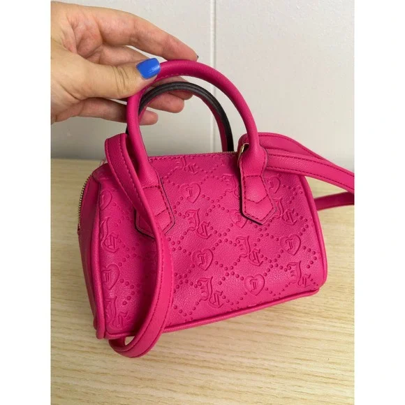 Juicy Couture Hot Pink Mini Satchel Crossbody Purse Y2K bimbocore barbie - Picture 3 of 6
